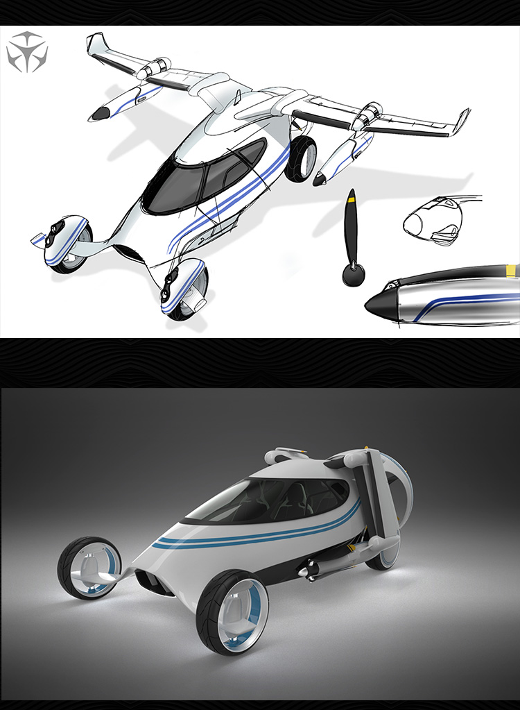 陸空飛行器概念車“犀?！?3D建模、設計流程與模型庫開發